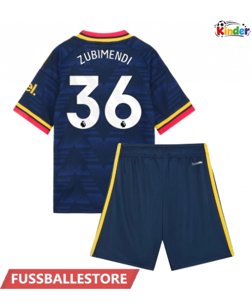 Günstige Arsenal Martin Zubimendi #36 Auswärts Trikotsatzt Kinder 2026-27 Kurzarm (+ Kurze Hosen)